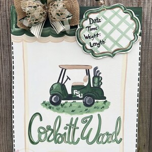 Golf Nursery Decor, Newborn Door Hanger, Hospital Door Hanger, Door Hanger, Nursery Door Hanger