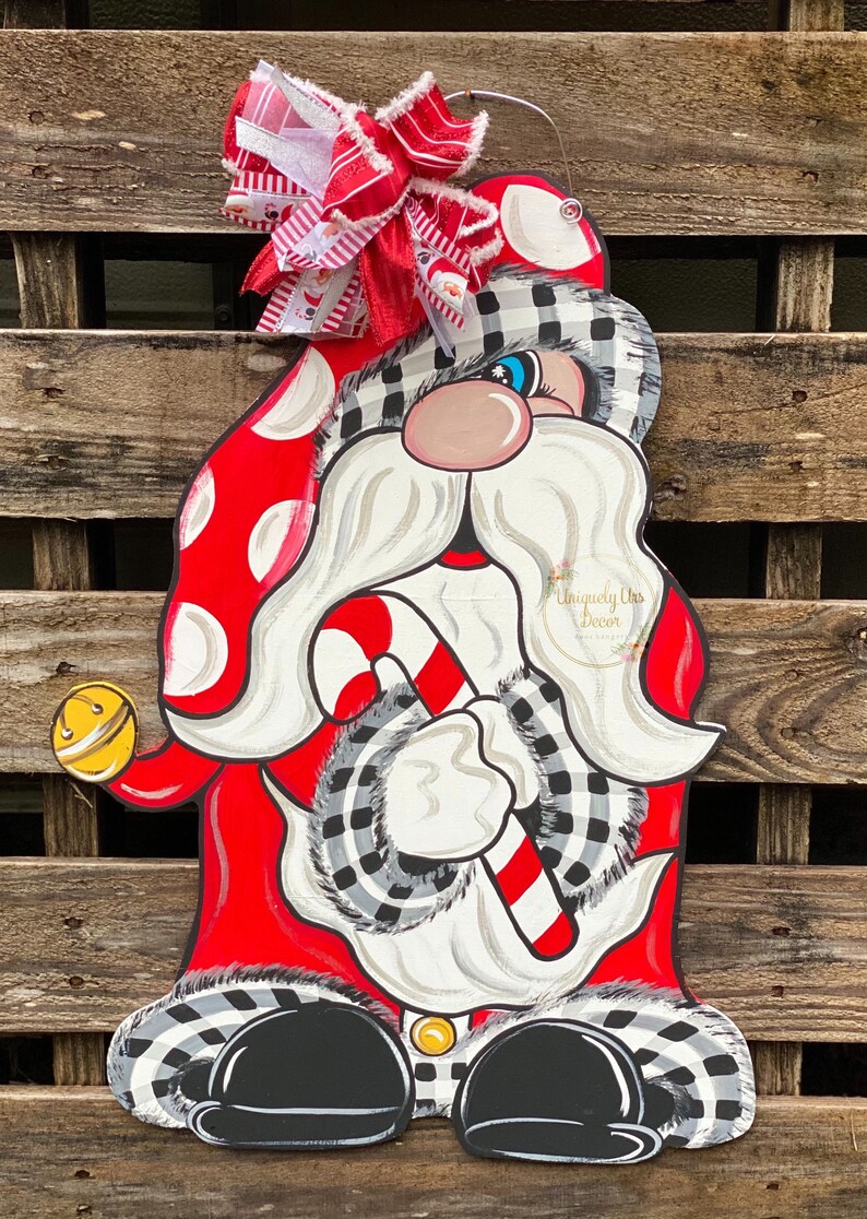 Santa Door Hanger Door Hanger Christmas Door Hanger Etsy