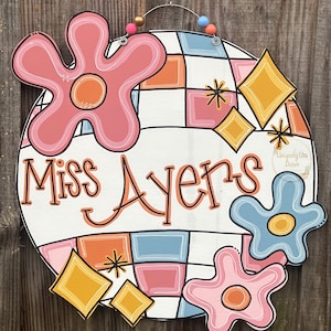 Disco Classroom Door Hanger, Teacher Door Hanger, Back to School, Door Hanger