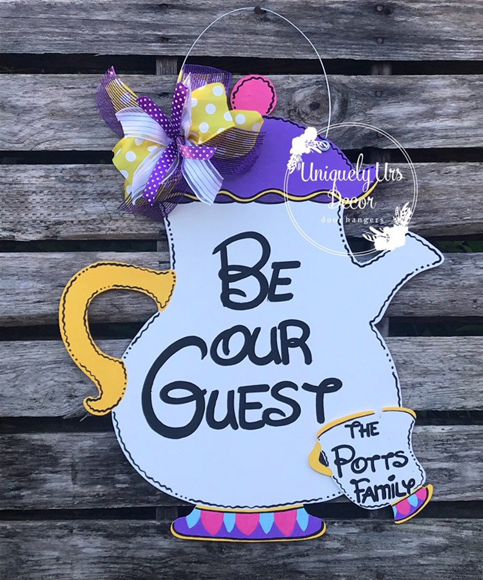 Be Our Guest Door Hanger Tea Pot Door Hanger Door Hanger Etsy
