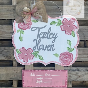 Nursery Door Hanger, Baby door hanger, door hanger, Hospital Door Hanger