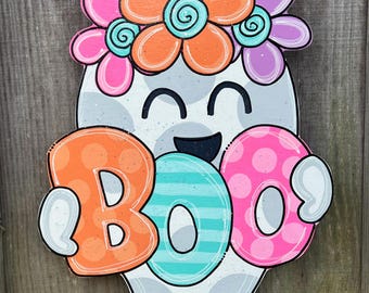 Ghost Door Hanger, Boo Door Hanger, Door Hanger, Halloween Door Hanger