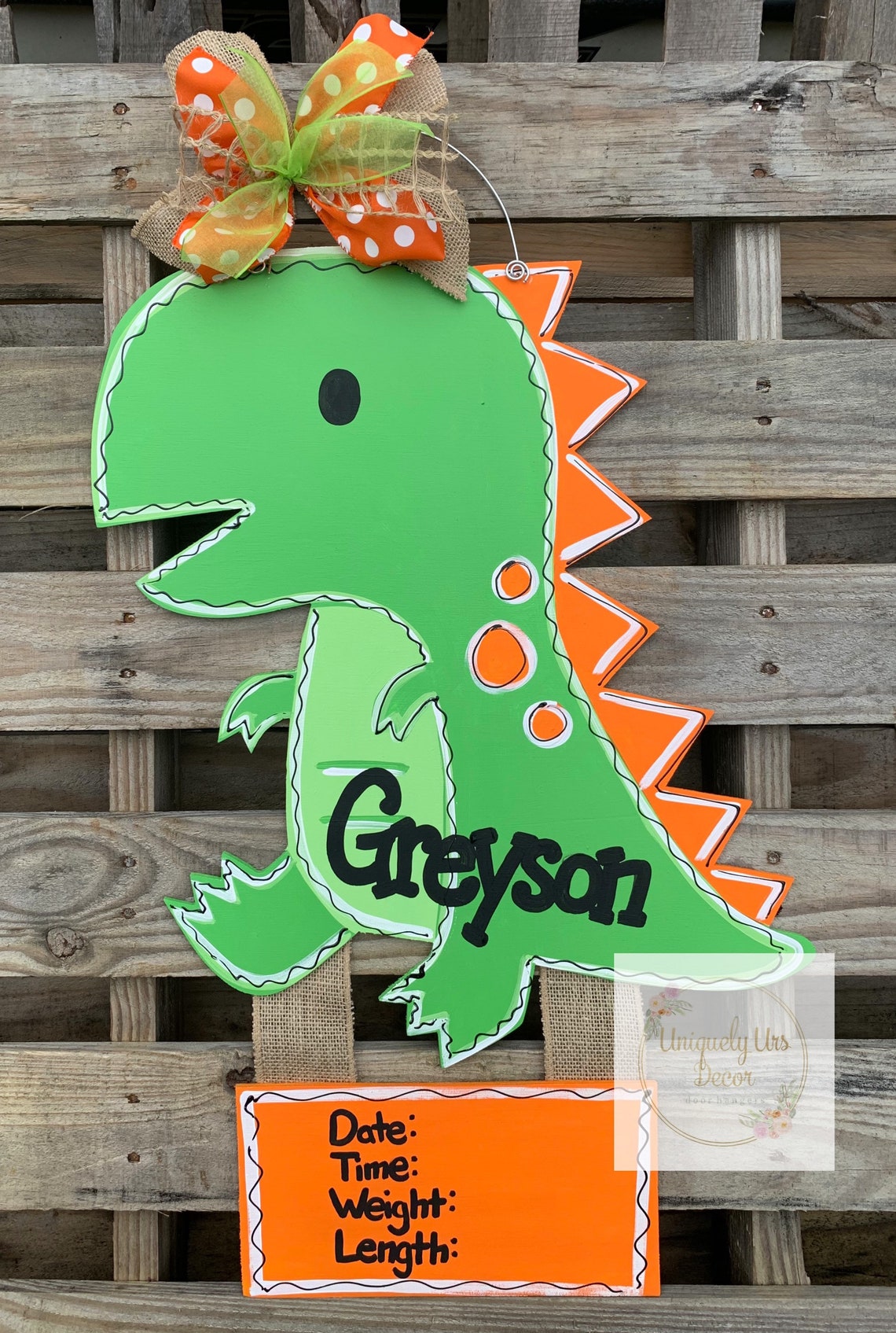 Dinosaur Door Hanger Nursery Door Hanger Hospital Door Etsy