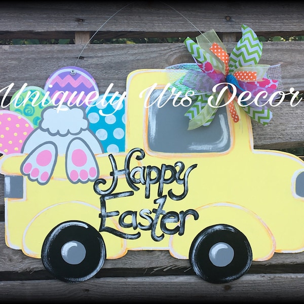 Easter Door Hanger, Truck Door Hanger, Door Hanger, Easter Truck Door Hanger, Bunny Door Hanger, Spring Door Hanger