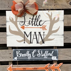 Nursery Door Hanger, Deer Door Hanger, Baby Boy door hanger