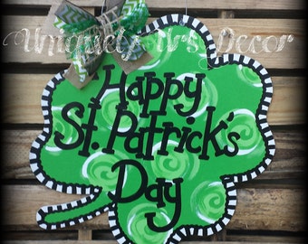 St. Patricks Day Door Hanger, Clover Door Hanger, Happy St. Patrick's Day, Door Hanger, St. Pattys Day, St Pats Day