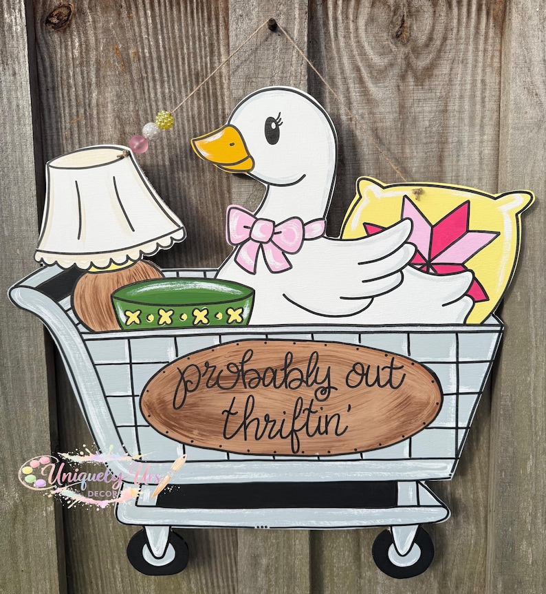 Rifting Sign Probably Out Thrifting Door Hanger | Thrift Store Lover Decor | Vintage ...