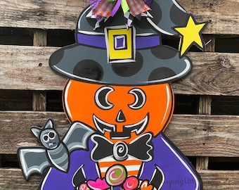 Interchangeable Halloween Door Hanger, Jack-o’-lantern Door Hanger, Door Hanger, Halloween Door Hanger