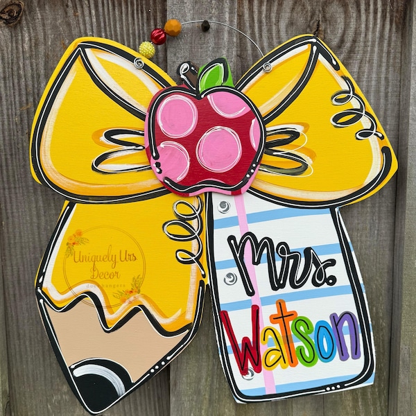 Classroom Door Hanger, Teacher Door Hanger, Door Hanger, Bow Door Hanger