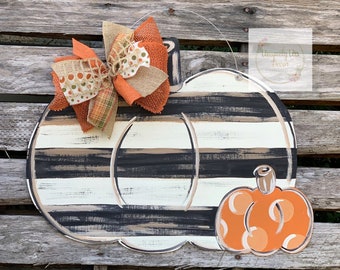Pumpkin Door Hanger, Door Hanger, Fall Door Hanger