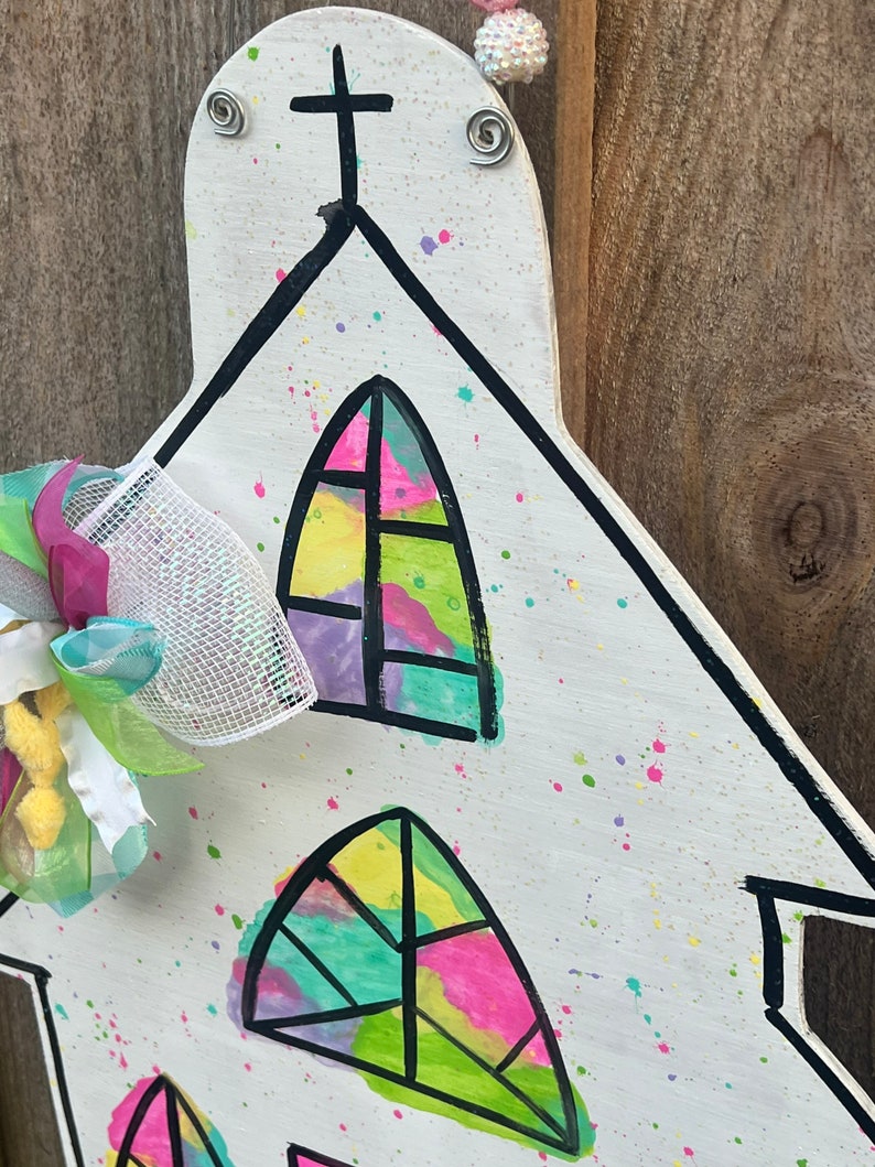 White Church Door Hanger, Easter Door Hanger, Door Hanger - Etsy