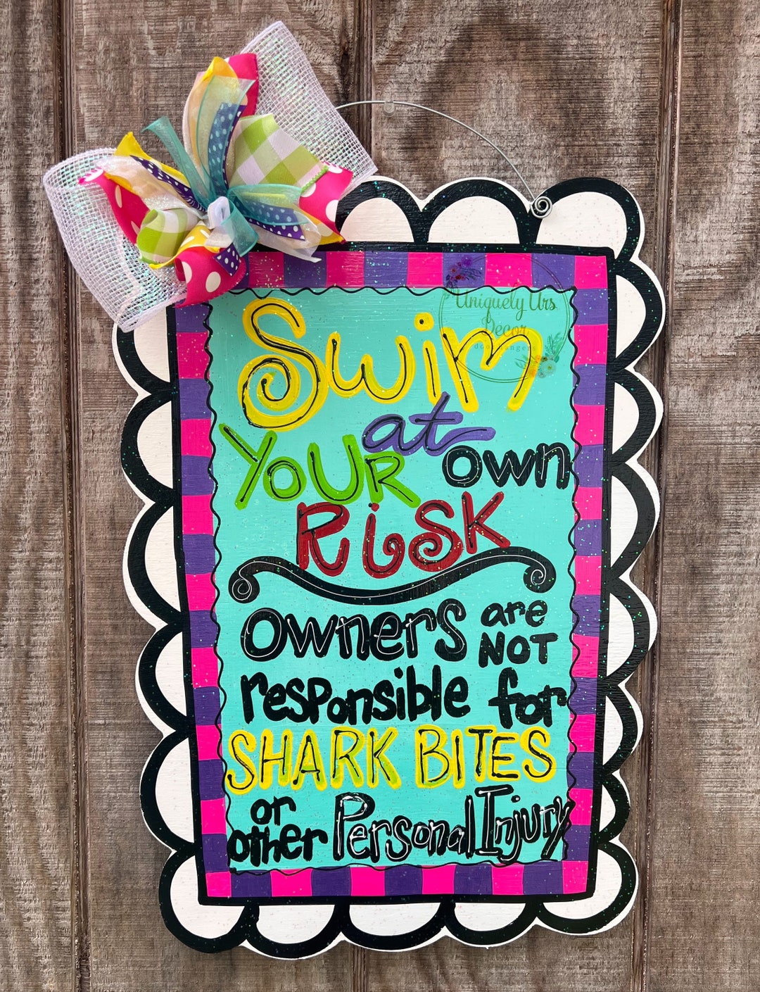 Pool Door Hanger, Door Hanger, Summer Door Hanger Etsy