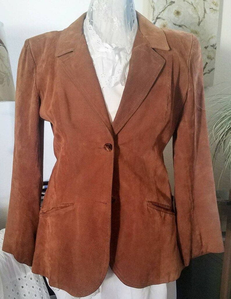 Awesome 60 S Leather Jacket Pig Skin Burnished Copper Color Country Western Cowgirl Gift Horsewoman