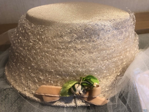 Vintage Hat Wedding Hat Chapeau 50s Hat Pillbox H… - image 6