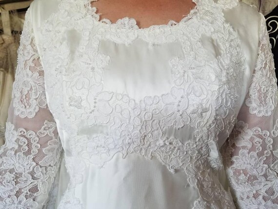 Alencon Lace Wedding Gown Hipster Wedding Dress Sheer Lace Etsy