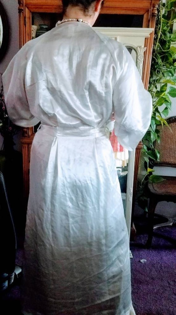 Oscar de la Renta Robe Bridal Robe White Satin Ro… - image 3