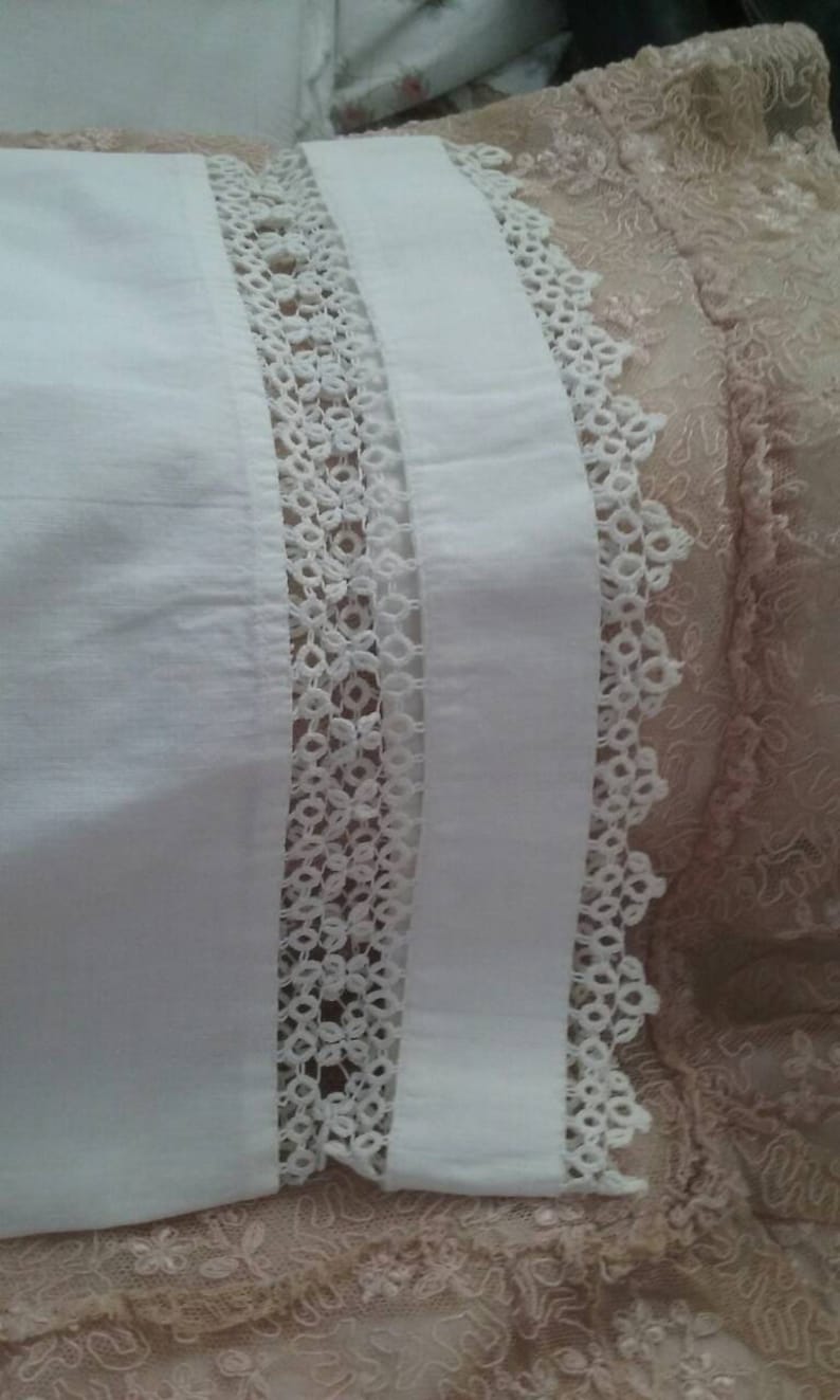 Antique Lace Baby Pillowcases 16X11 Tatted Handmade Lace Edwardian Lace Baby Pillows Baby Shams Bassinet Linens Shabby Chic Baby Keepsake
