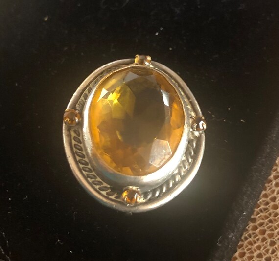 Sterling Citrine Brooch November Birthstone Jewel… - image 6