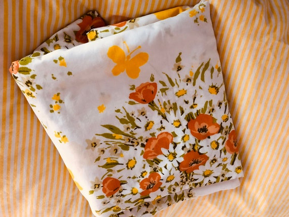 Flower Power 60 S Single Bed Sheets Pair Groovy Bedroom Etsy