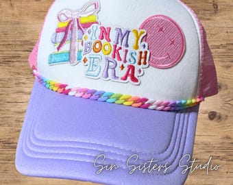 In My Bookish Era Trucker Hat, Colorful Book Lover Ball Cap