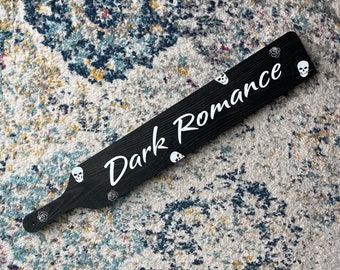 Custom Dark Romance Wood Paddle with Skulls and Roses, Bookish Romance Reader Bookstagram Booktok Prop Bookshelf Decor