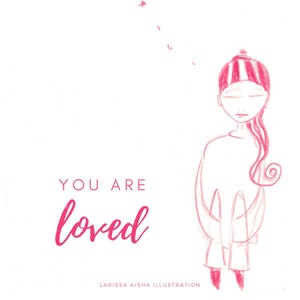 Siete amati! Cartolina illustrata per l'amore di sé e l'empowerment femminile - DinA6 (1 pezzo) con copertina