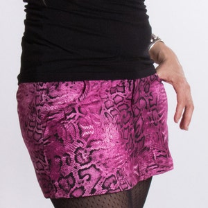 Roze slang Mini Rok Korte rok Dierenprint Freaky rok Hippie punk rok met zakken Festival MAMBA Roze MIMISAN afbeelding 2