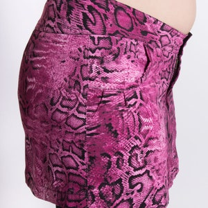 Roze slang Mini Rok Korte rok Dierenprint Freaky rok Hippie punk rok met zakken Festival MAMBA Roze MIMISAN afbeelding 8