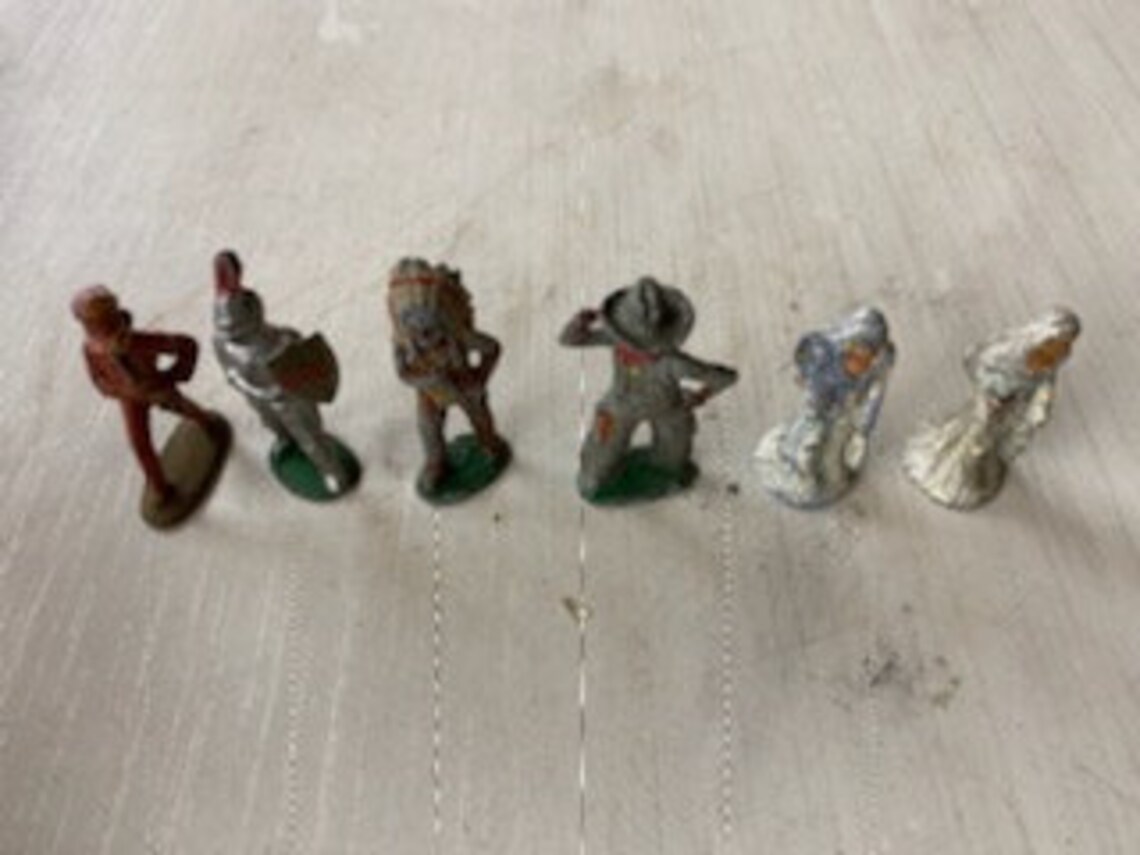 A set of 6 antique lead toys including many unusual examples Etsy