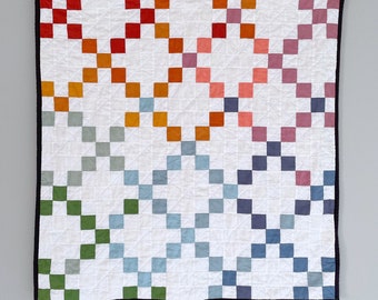 Rainbow Irish Chain #2 - baby / lap quilt