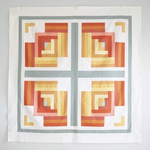 Desert Cabin Quilt - pdf modern log cabin quilt pattern