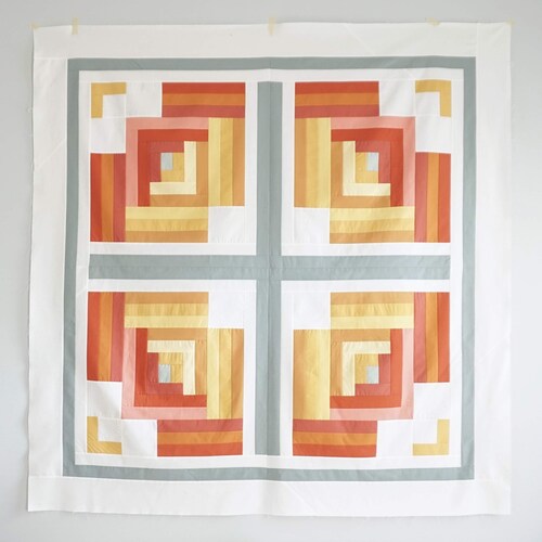 Desert Cabin Quilt Pdf Modern Log Cabin Quilt Pattern Etsy
