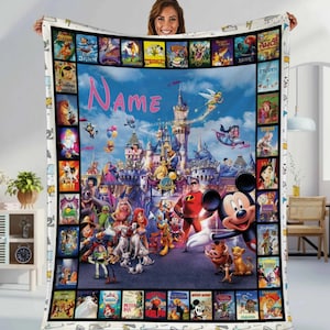 Personalized Disneyland Movies Blanket Mickey And Friends Fleece Blanket Magic Kingdom Birthday Gifts Christmas Gift