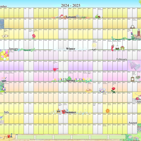 Kids Academic Year Wall Planner Etsy UK