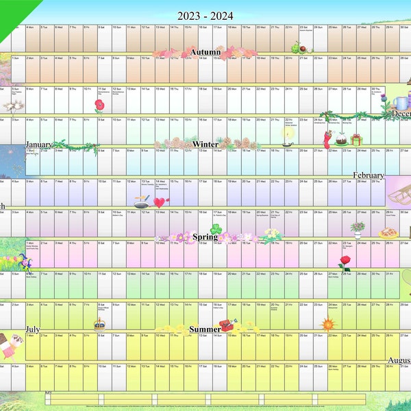 2024 Laminated Wall Calendar Etsy
