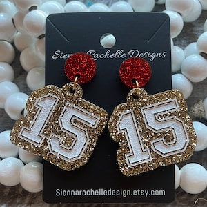 Sports Number Earrings