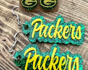 Green Bay Packers Earrings Football Earrings  NFL Team