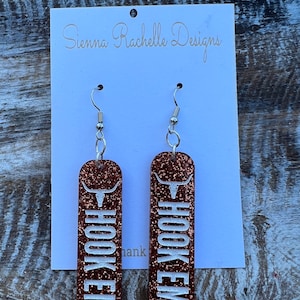 Texas Longhorns Hook ‘Em Earrings Football Earrings