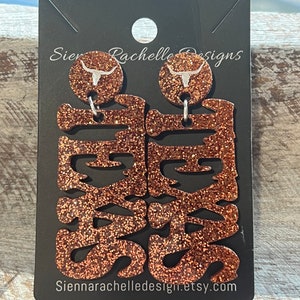 Texas Longhorns Earrings Oversized Earrings