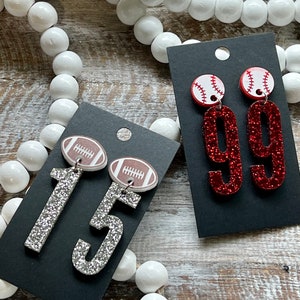 Sports Number Earrings