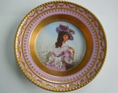 KPM Cabinet Plate Kurland Portrait Young Lady Period Dress Artist Signed 2 Wedding Anniversary Birthday Bridal Gift Collector