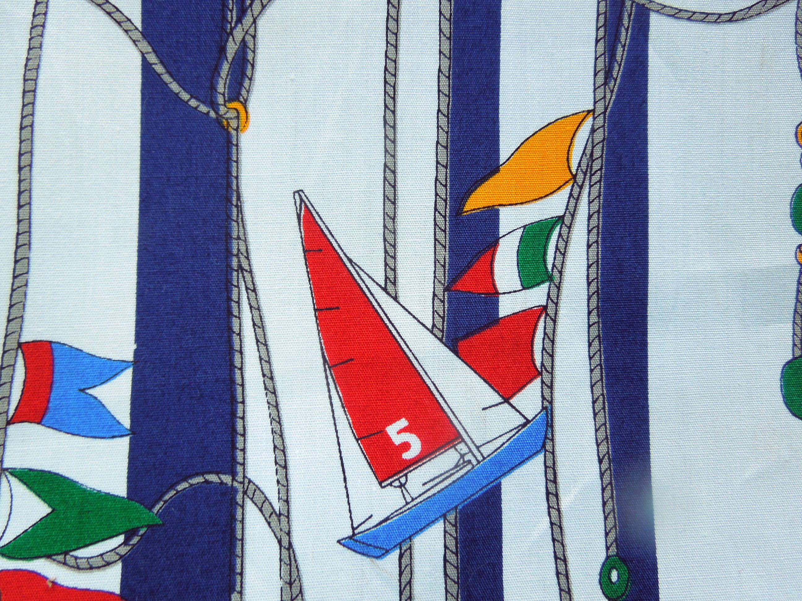 Vintage Shirting Fabric Yacht Club Resort Beach House Theme - Etsy