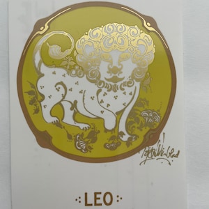 Cartão de aniversário do zodíaco de LEÃO feito pelo artista de kart de Rosenthal, Bjorn Wiinblad, cartão postal de cerâmica, presente vintage, difícil de encontrar, único
