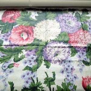 Waverly Floral Fabric Bonded Schumacher Screen Print 100% Cotton 35" W x 25" L Designer Home Pillow Cover Collector Vintage American Fabric