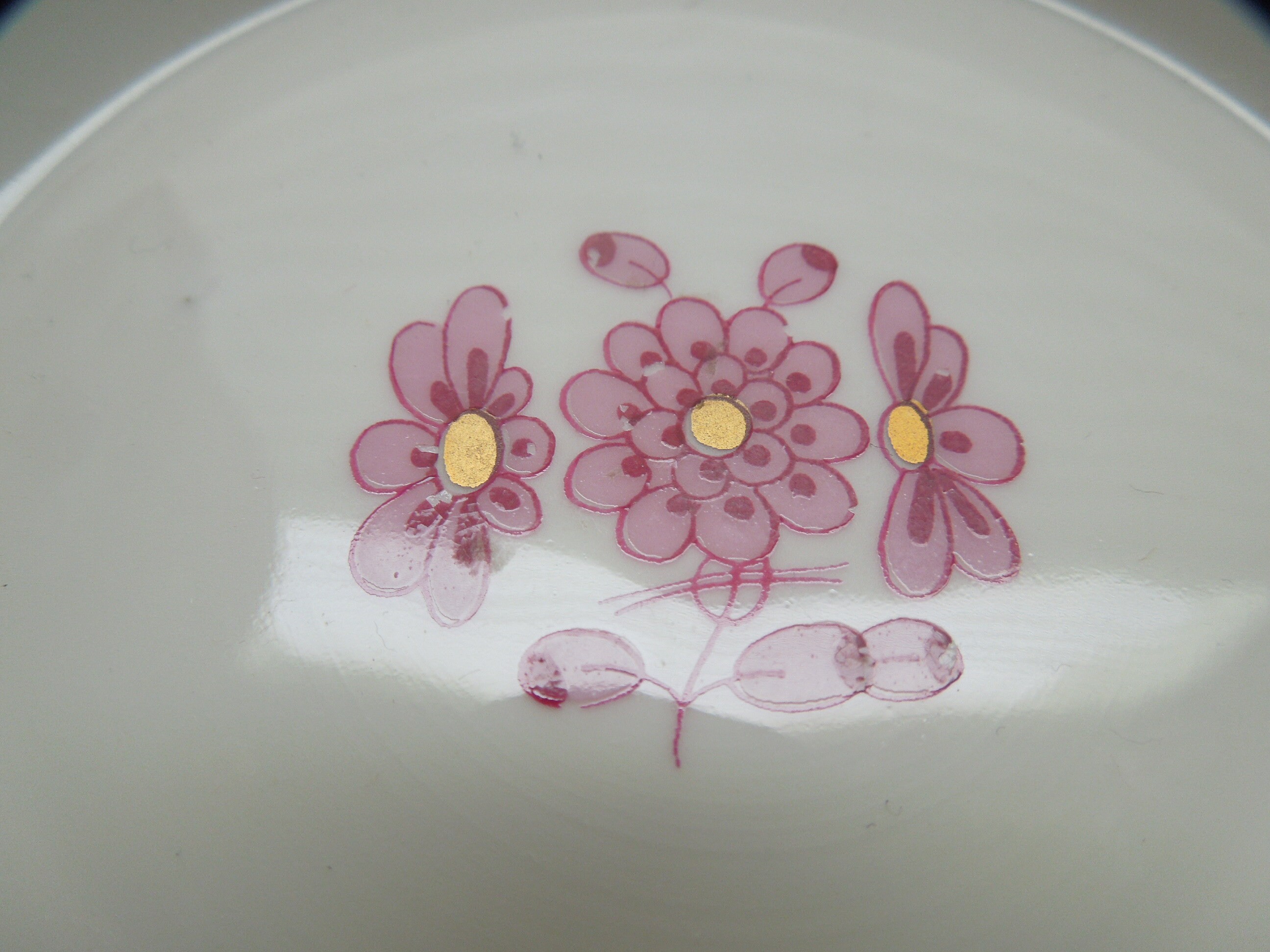 Antique KPM Berlin Demitasse Cup and Saucer: Pink Floral, Gold  display picture 1