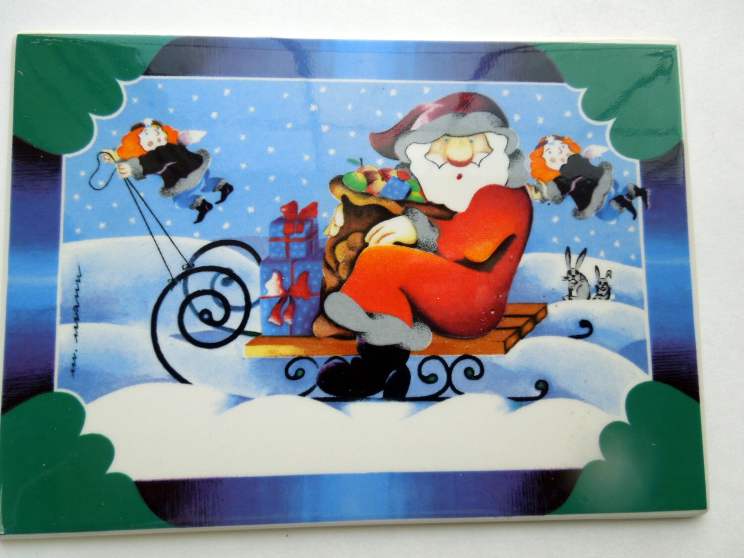 Vintage Villeroy & Boch Christmas Porcelain Card, Saint Nicholas