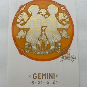 ZWILLINGE Sternzeichen Geburtstagskarte von Rosenthal Karte Künstler Björn Wiinblad Keramik Postkarte Postkarte Geschenk Vintage
