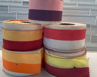 Vintage French Wired Tafetta Ribbon: Millinery & Crafts, 1 7/8" Wide, BTY