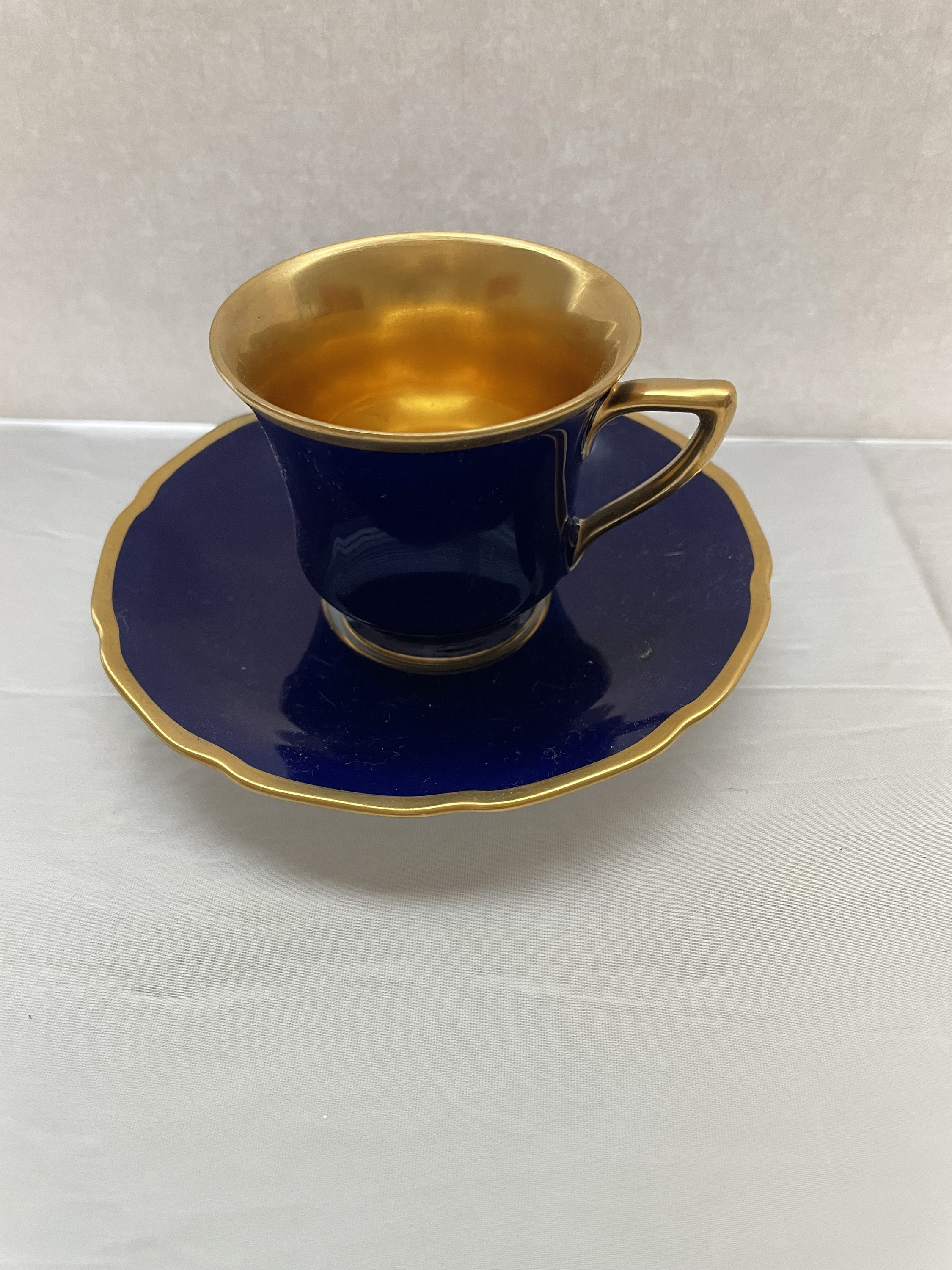 Vintage Art Pottery Tea Set Blue Drip Glaze Tea Pot Was Broken Tea Cups  Saucer Only Those Damn Cats Coffee Saki Barware Drinkware Set of 4 