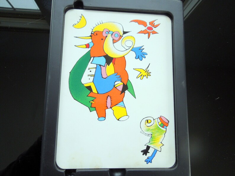 Rosenthal Ceramic Card Karte Germany Elephants Otmar Alt Design Greetings on Porcelain 6 34 x 4 12 Postcard Post Card Gift Vintage